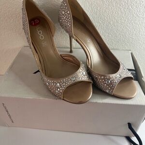 Aldo Women's Embellished Tan Heels